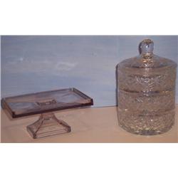 Lot of 2 Items:  Candy Dish  & Gum Rece