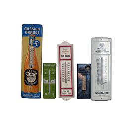 Lot of 5 Advertising Thermometers: