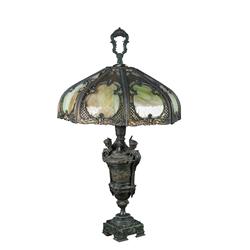 Art Nouveau leaded & Stained Glass Tabl