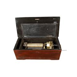 Swiss Cylinder Music Box in Wooden Case