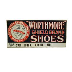 "Worthmore Shoes" tin embossed sign  ex