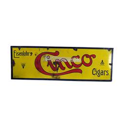 "Cinco"  Porcelain Cigar Sign      Has