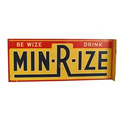 "Min-r-ize"  tin  2-sided flange sign