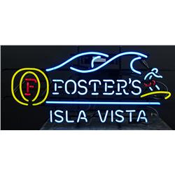 Neon Sign:"Fosters"  Wave w Surfer  "Is