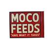 Image 1 : "Moco Feeds"  steel 2-sided flange sign
