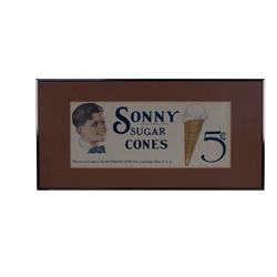 "Sonny Sugar Cones"  cardboard trolley