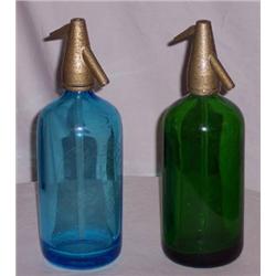 Lot of 2 Seltzer Bottles marked...