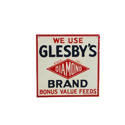 "Glesby's" Brand Feeds  tin embossed si