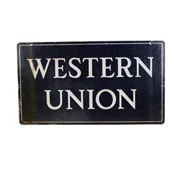 "Western Union" 2-sided porcelain sign