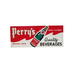 "Perry's Beverages"  tin embossed sign