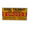 Image 1 : "Budke Pharmacy Drugs "  tin embossed s