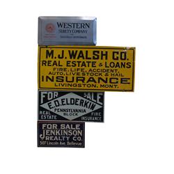 Lot of 4 Tin Advertising Signs: