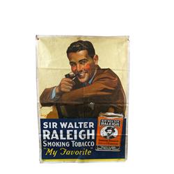 1930's Canvas Banner  "Sir Walter Ralei