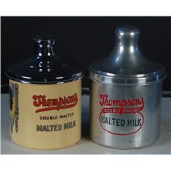 Lot of 2 "Thompson" Malted Milk Cannist