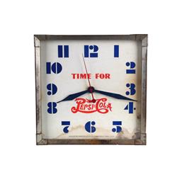 Pepsi-Cola  Square ad clock  14 1/2 " d