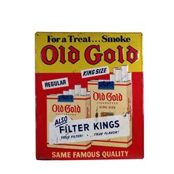 "Old Gold Cigarettes" Tin Sign  w 2 Pac