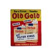 Image 1 : "Old Gold Cigarettes" Tin Sign  w 2 Pac