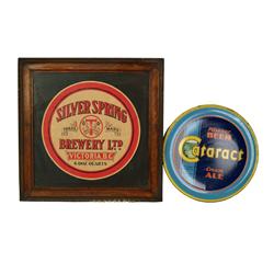 Lot of 2 round Beer signs: