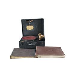 Old Portable 78 rpm Record Player w/ Re