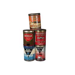 Lot of 5:  Colorful Coffee Tins