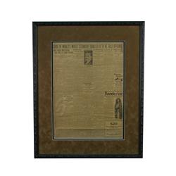 Original Newspaper Reporting the Sinkin