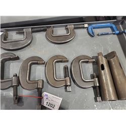 4 ASSORTED SIZE C-CLAMPS