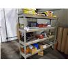 Image 1 : GREY METAL 4 TIER SHELF UNIT (CONTENTS NOT INCLUDED)
