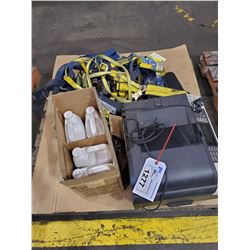 PALLET LOT INCLUDES, SAFETY HARNESSES, ANTIFREEZE AND MORE