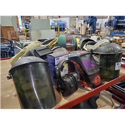 LOT OF ASSORTED WELDING MASKS AND FACE SHIELDS