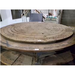 14' DIAMETER VERTICAL LATHE WORK TABLE WITH LEGS 20-1/2  IN HEIGHT 2-1/2  THICK