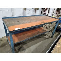 BLUE 2 TIER WORKBENCH 72"L X 30" X 35"H