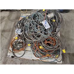 PALLET OF ASSORTED ELECTRICAL CORDS, EXTENSION CORDS, AND MORE