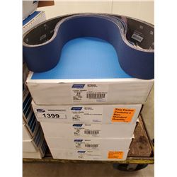 5  BOXES OF NORTON 3" X 60" BLUEFIRE SANDING BELTS (60 GRIT)