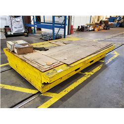 YELLOW METAL RAIL CART 120"L X 84'W X 20"H