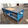 Image 1 : BLUE METAL 2 TIERS WITH CUBBIES, 96"L X 31"W X 32'H WORKBENCH