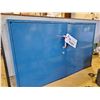 Image 1 : BLUE METAL 2 DOOR CABINET, 36" X 12"W X 21"H