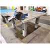 Image 2 : GREY METAL WORK TABLE 96"L X 48"W  X 22"H X  2-1/2" WITH RECORD NO#6 VISE
