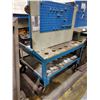 Image 2 : BLUE METAL  MOBILE 2 TIER WORKBENCH WITH PEGBOARD 48"L X 37"W  X 61"H