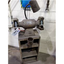 GREY BALDOR 2 WHEEL  BENCH GRINDER ON STAND