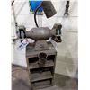 Image 1 : GREY BALDOR 2 WHEEL  BENCH GRINDER ON STAND