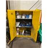 Image 2 : YELLOW 2 DOOR ZENITH FLAMMABLE LIQUIDS 3 TIER STORAGE CABINET 43"L X 18"W X 65"H