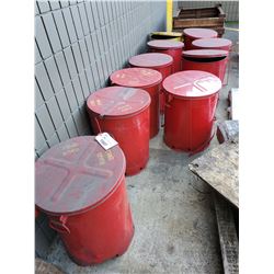 12 JUSTRITE OILY RAGE WASTE BINS (SOME DENTED)