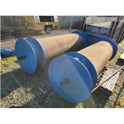 2 LARGE METAL ROLLERS 91" IN LENGTH