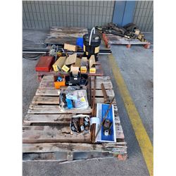 3 PALLETS OF ASSORTED HARDWARE, METAL, AND MORE