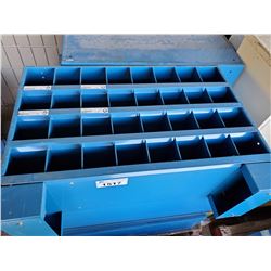 PALLET OF 6 BLUE VERTICAL METAL HARDWARE ORGANIZERS