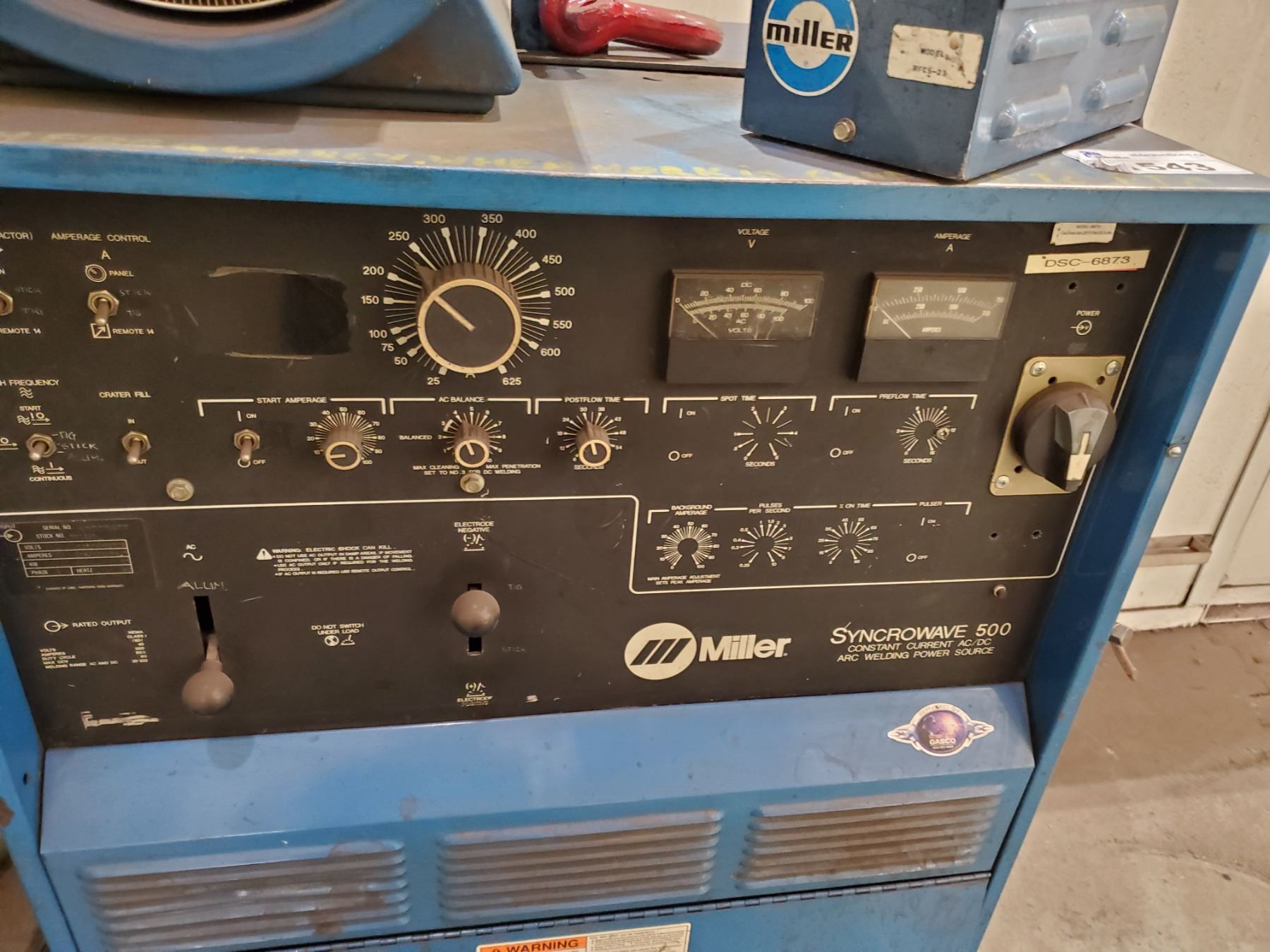 MILLER SYNCROWAVE 500 CONSTANT CURRENT AC/DC ARC WELDING POWER SOURCE ...