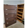 Image 1 : OFFICE CONTENTS, INCLUDES 5 TIER BOOKCASE, 5 DRAWER METAL FILE CABINET, WHITEBOARD, AND MORE