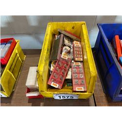 BIN OF ASSORTED MILLING INSERTS , AND BLADES