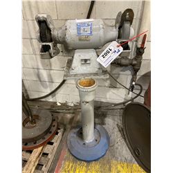 BALDOR 2 WHEEL PHASE 1 GRINDER ON PEDESTAL