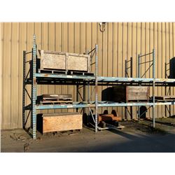 4 BAYS OF PALLET RACKING 3 SECTIONS 12'H X 8'W & 1 SECTION 12" X 7'W 4 CROSS BASE PER BAY